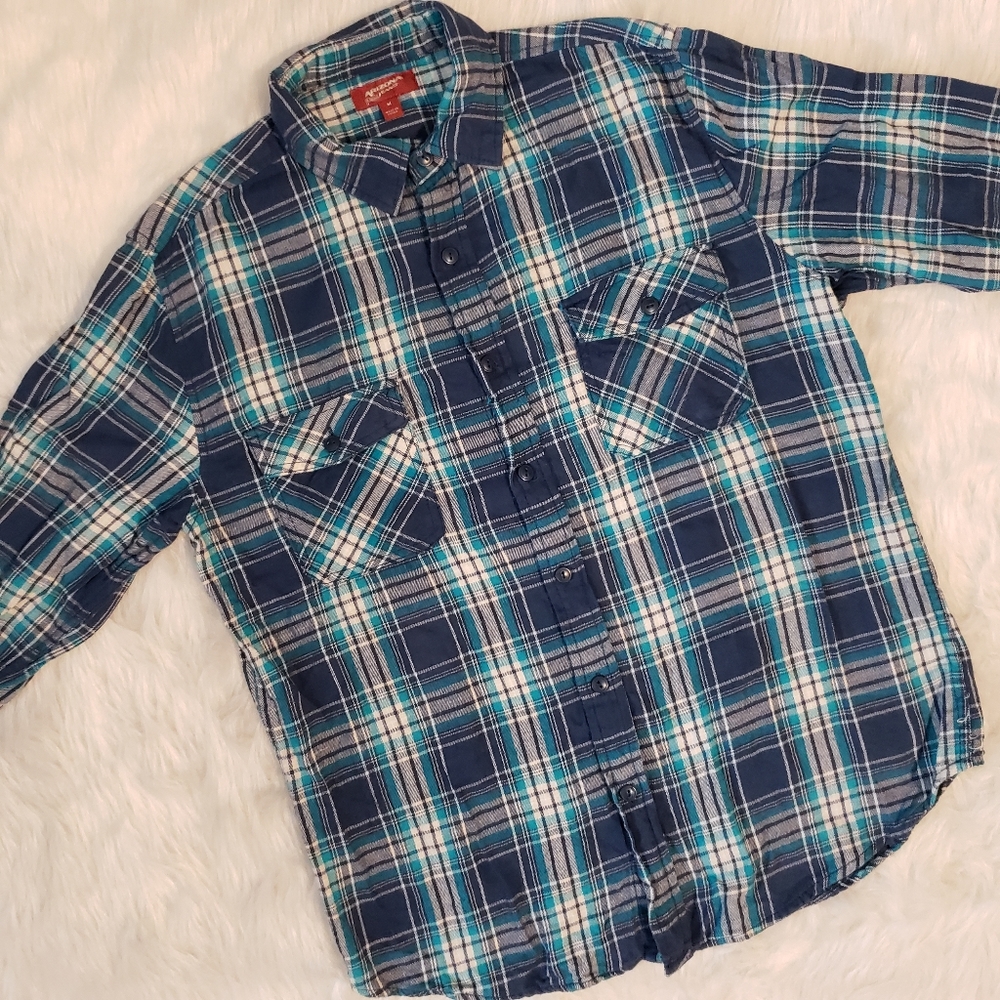 Arizona Blue Flannel / Plaid Button Down